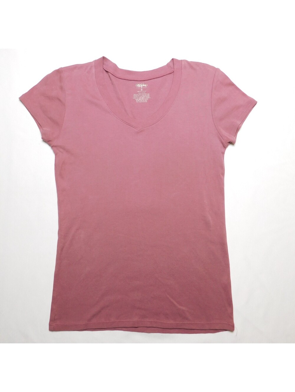 Mossimo Womens V Neck T Shirt Medium M Mauve Pink Rose Short Sleeve Solid Basic